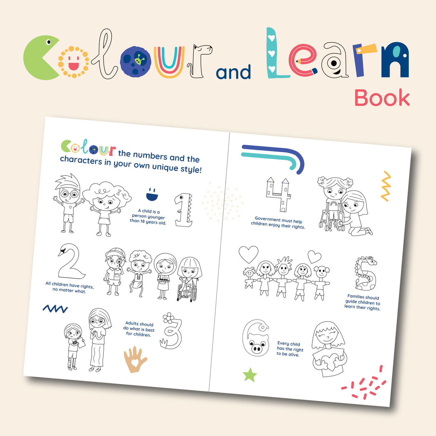 PRE-ORDER - 5 PACK - Children's Rights Colour and Learn - Activity Book